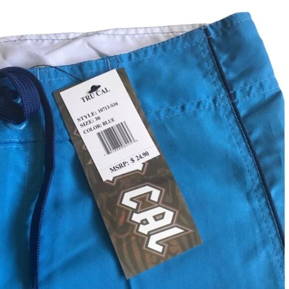 Tru Cal Men’s Swim Shorts Trunks Boardshorts Blue Sz 30 NWT - Picture 6 of 11